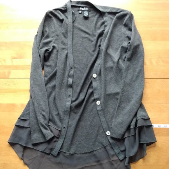 Grey Papillon Women's Cardigan Sweater size XS - Picture 5 of 8